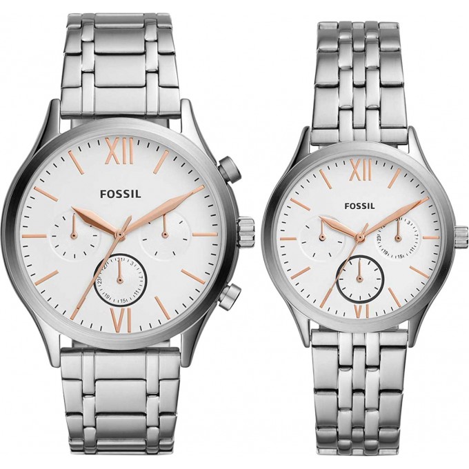 Комплект часов женский FOSSIL серебристый BQ2468SET